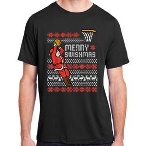 Merry Swishmas Ugly Christmas Sweater Basketball Pajamas Adult ChromaSoft Performance T-Shirt