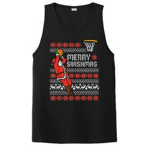 Merry Swishmas Ugly Christmas Sweater Basketball Pajamas PosiCharge Competitor Tank