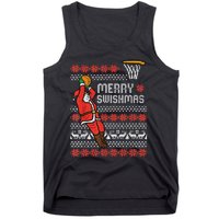 Merry Swishmas Ugly Christmas Sweater Basketball Pajamas Tank Top