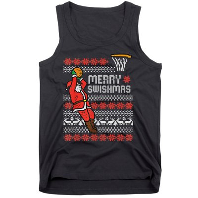 Merry Swishmas Ugly Christmas Sweater Basketball Pajamas Tank Top