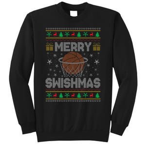 Merry Swishmas Ugly Christmas Sweater Basketball Christmas Gift Sweatshirt