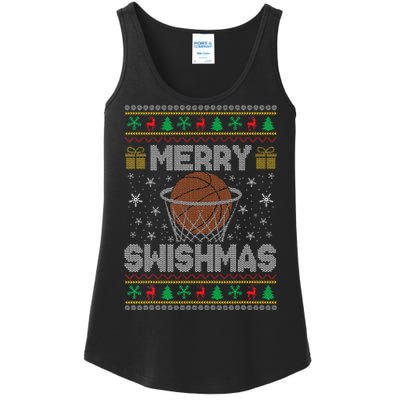 Merry Swishmas Ugly Christmas Sweater Basketball Christmas Gift Ladies Essential Tank