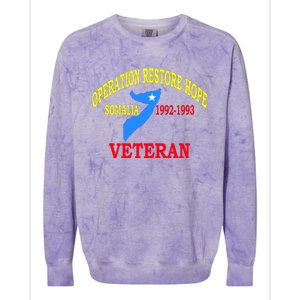 Mogadishu Somalia Veteran Operation Restore Hope War Veteran Colorblast Crewneck Sweatshirt