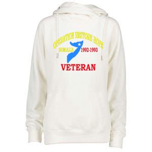 Mogadishu Somalia Veteran Operation Restore Hope War Veteran Womens Funnel Neck Pullover Hood