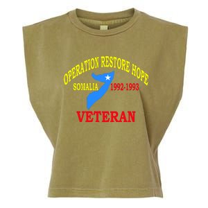 Mogadishu Somalia Veteran Operation Restore Hope War Veteran Garment-Dyed Women's Muscle Tee