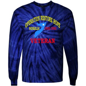 Mogadishu Somalia Veteran Operation Restore Hope War Veteran Tie-Dye Long Sleeve Shirt