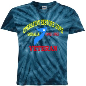 Mogadishu Somalia Veteran Operation Restore Hope War Veteran Kids Tie-Dye T-Shirt