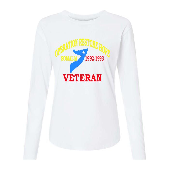 Mogadishu Somalia Veteran Operation Restore Hope War Veteran Womens Cotton Relaxed Long Sleeve T-Shirt