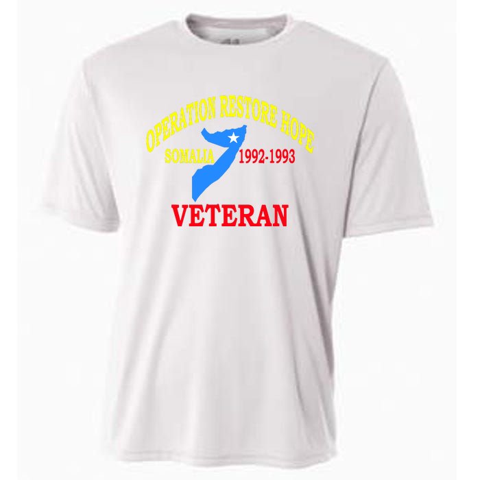 Mogadishu Somalia Veteran Operation Restore Hope War Veteran Cooling Performance Crew T-Shirt