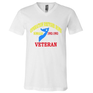 Mogadishu Somalia Veteran Operation Restore Hope War Veteran V-Neck T-Shirt