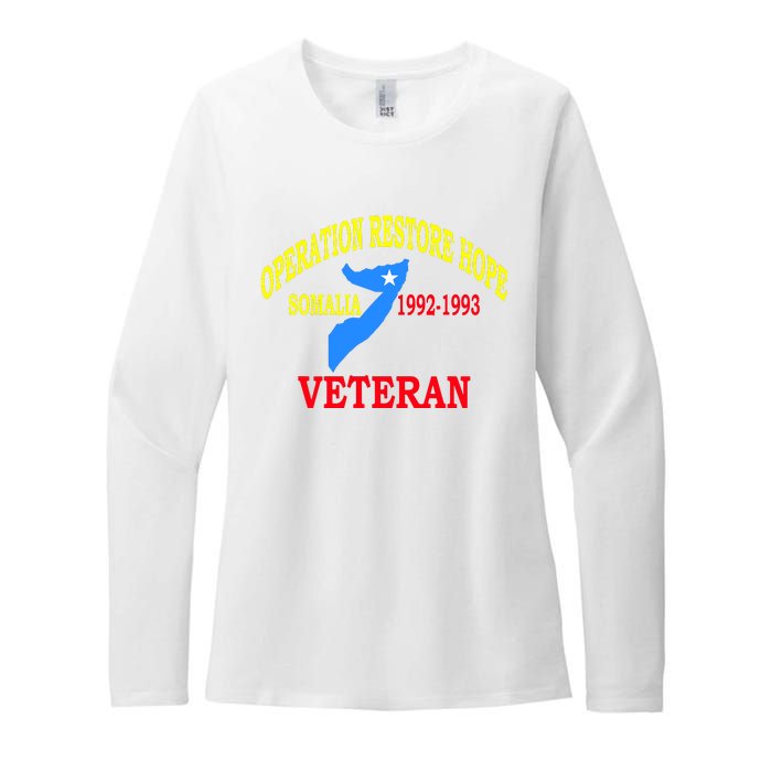 Mogadishu Somalia Veteran Operation Restore Hope War Veteran Womens CVC Long Sleeve Shirt