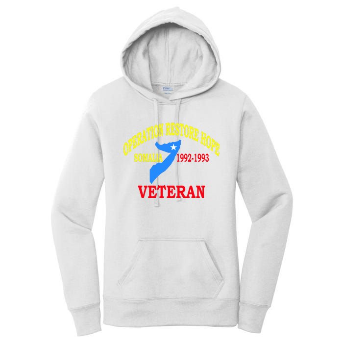 Mogadishu Somalia Veteran Operation Restore Hope War Veteran Women's Pullover Hoodie