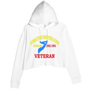 Mogadishu Somalia Veteran Operation Restore Hope War Veteran Crop Fleece Hoodie