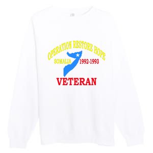 Mogadishu Somalia Veteran Operation Restore Hope War Veteran Premium Crewneck Sweatshirt