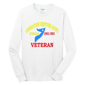 Mogadishu Somalia Veteran Operation Restore Hope War Veteran Tall Long Sleeve T-Shirt