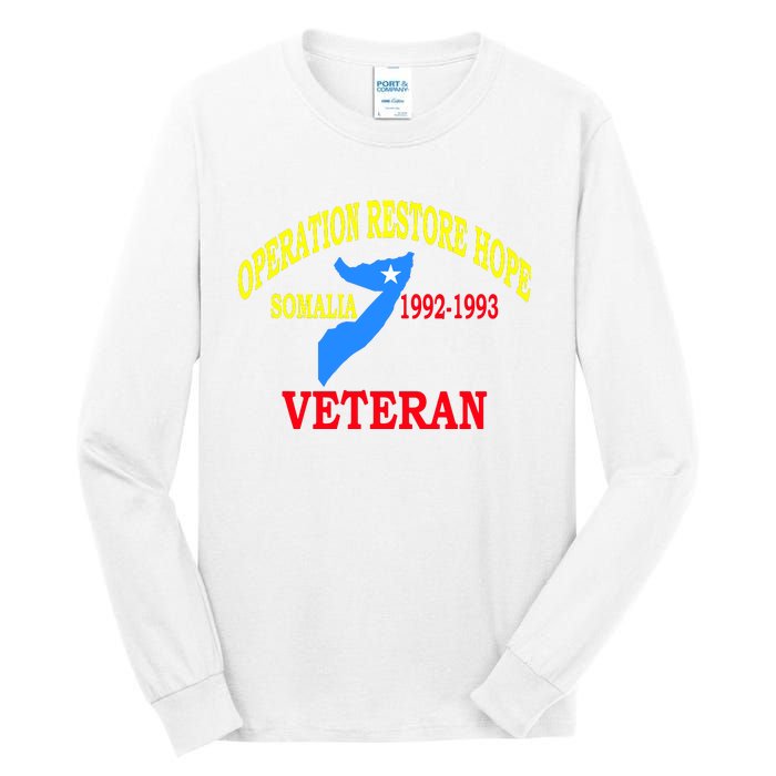 Mogadishu Somalia Veteran Operation Restore Hope War Veteran Tall Long Sleeve T-Shirt