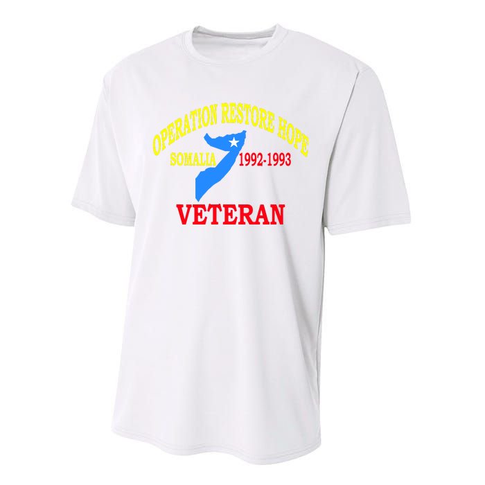 Mogadishu Somalia Veteran Operation Restore Hope War Veteran Performance Sprint T-Shirt