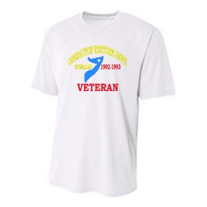 Mogadishu Somalia Veteran Operation Restore Hope War Veteran Youth Performance Sprint T-Shirt