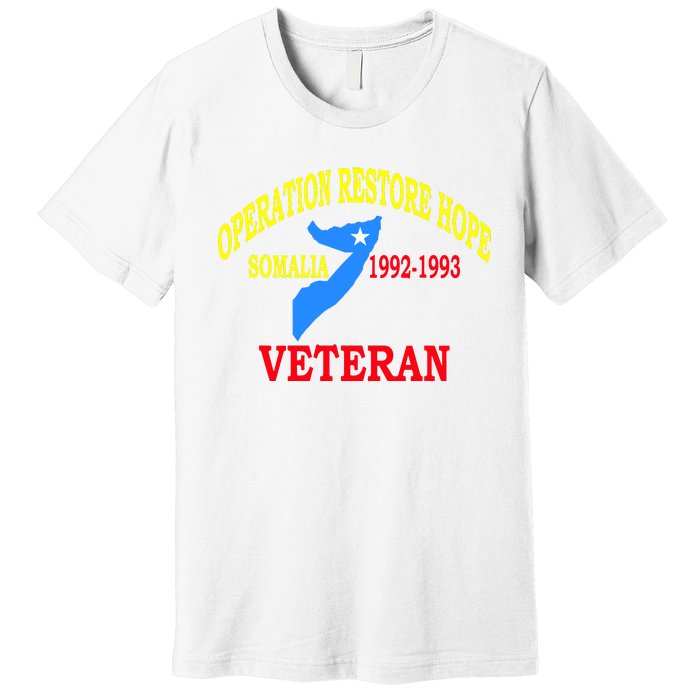 Mogadishu Somalia Veteran Operation Restore Hope War Veteran Premium T-Shirt