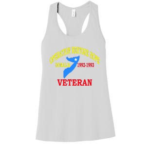 Mogadishu Somalia Veteran Operation Restore Hope War Veteran Women's Racerback Tank