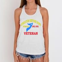 Mogadishu Somalia Veteran Operation Restore Hope War Veteran Women's Knotted Racerback Tank