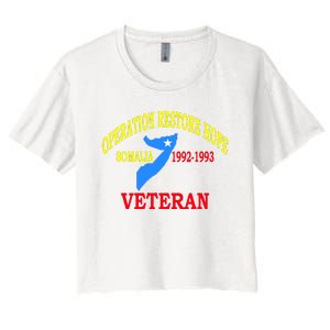 Mogadishu Somalia Veteran Operation Restore Hope War Veteran Women's Crop Top Tee