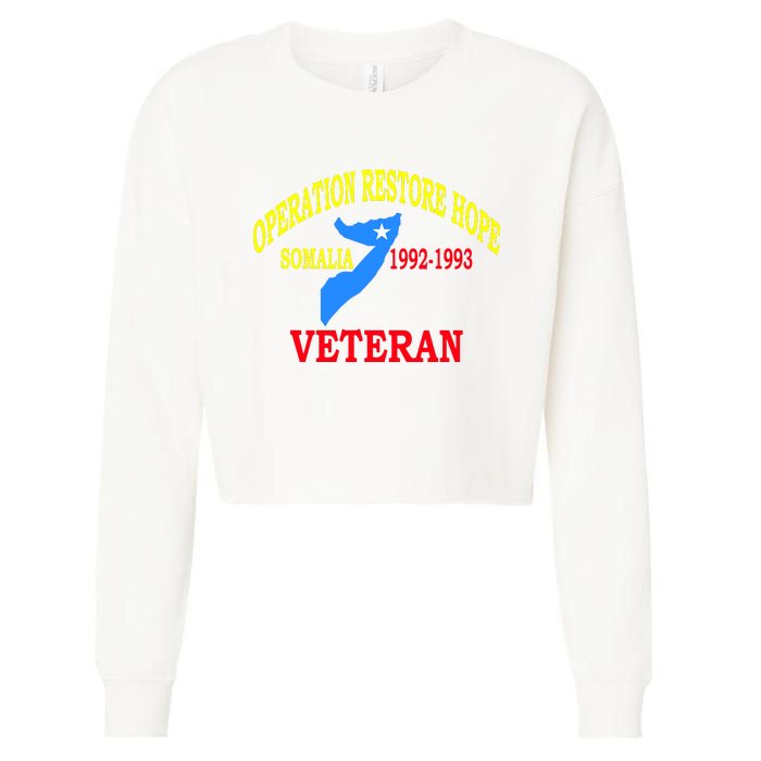 Mogadishu Somalia Veteran Operation Restore Hope War Veteran Cropped Pullover Crew