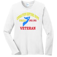 Mogadishu Somalia Veteran Operation Restore Hope War Veteran Ladies Long Sleeve Shirt