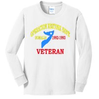 Mogadishu Somalia Veteran Operation Restore Hope War Veteran Kids Long Sleeve Shirt