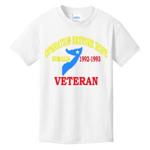 Mogadishu Somalia Veteran Operation Restore Hope War Veteran Kids T-Shirt