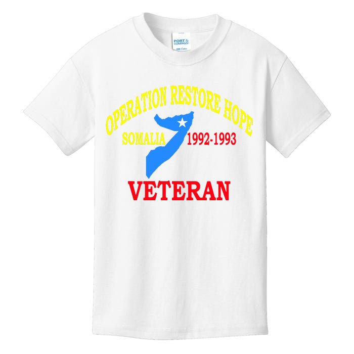 Mogadishu Somalia Veteran Operation Restore Hope War Veteran Kids T-Shirt