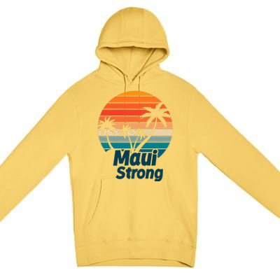 Maui Strong Vintage Sunset Wildfire Premium Pullover Hoodie