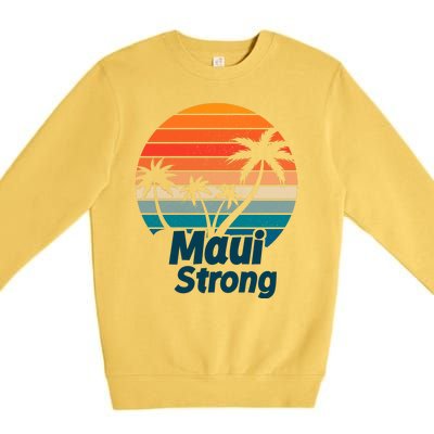 Maui Strong Vintage Sunset Wildfire Premium Crewneck Sweatshirt