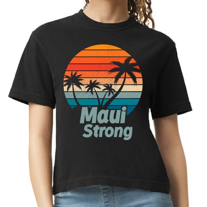 Maui Strong Vintage Sunset Wildfire Comfort Colors Boxy T-Shirt