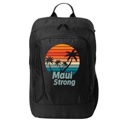 Maui Strong Vintage Sunset Wildfire City Backpack