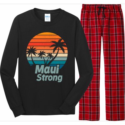 Maui Strong Vintage Sunset Wildfire Long Sleeve Pajama Set