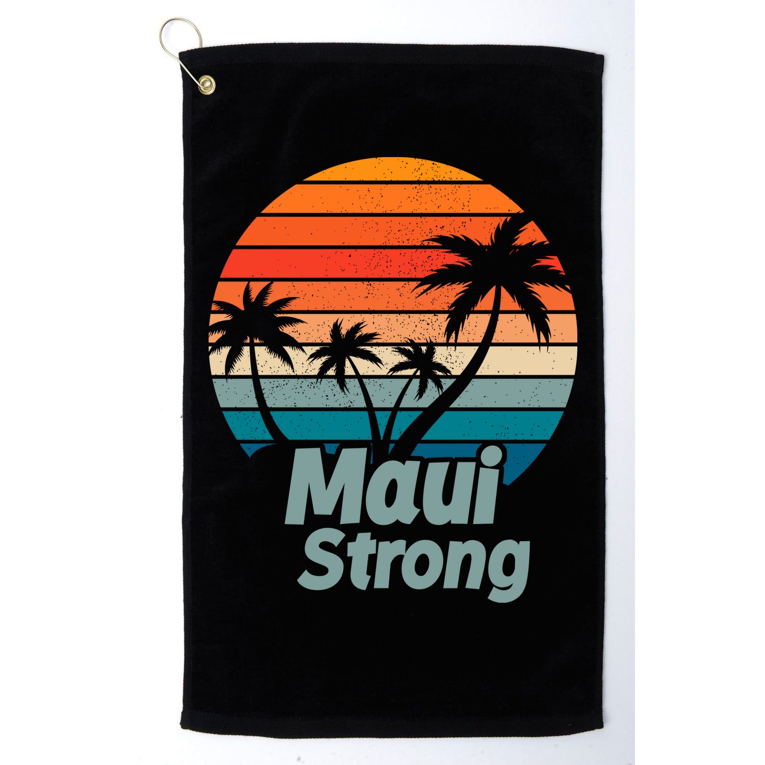 Maui Strong Vintage Sunset Wildfire Golf Towel