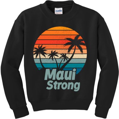Maui Strong Vintage Sunset Wildfire Kids Sweatshirt