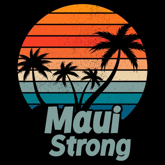 Maui Strong Vintage Sunset Wildfire Full Zip Hoodie