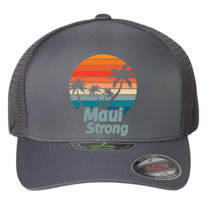 Maui Strong Vintage Sunset Wildfire Flexfit Unipanel Trucker Cap