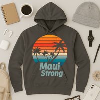 Maui Strong Vintage Sunset Wildfire Hoodie