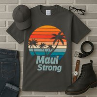 Maui Strong Vintage Sunset Wildfire Tall T-Shirt