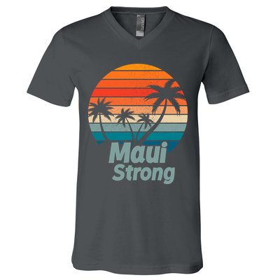 Maui Strong Vintage Sunset Wildfire V-Neck T-Shirt