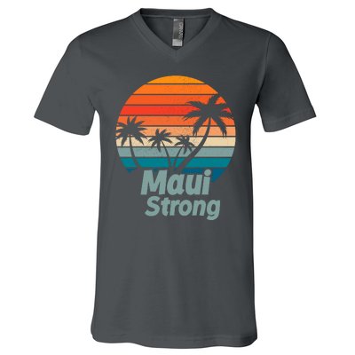 Maui Strong Vintage Sunset Wildfire V-Neck T-Shirt