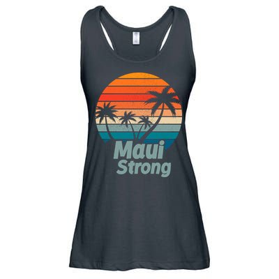 Maui Strong Vintage Sunset Wildfire Ladies Essential Flowy Tank