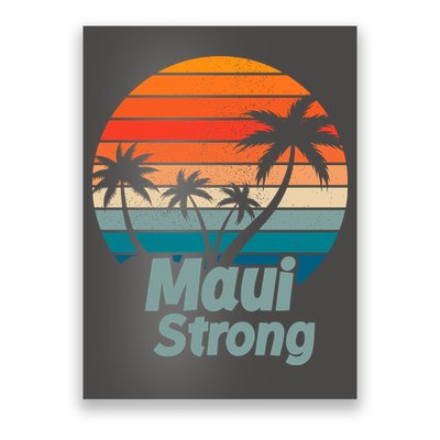 Maui Strong Vintage Sunset Wildfire Poster