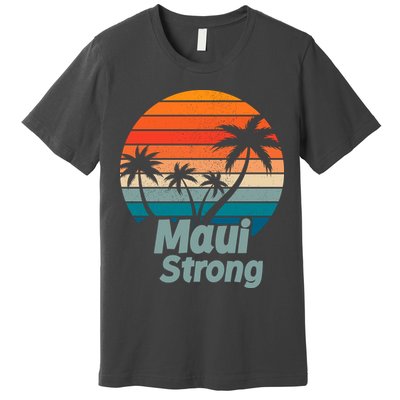 Maui Strong Vintage Sunset Wildfire Premium T-Shirt