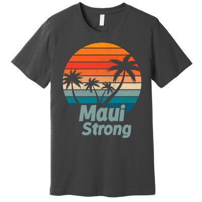 Maui Strong Vintage Sunset Wildfire Premium T-Shirt