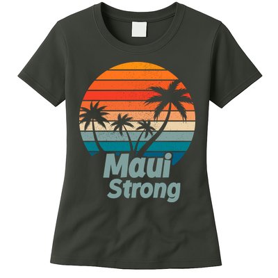 Maui Strong Vintage Sunset Wildfire Womens T-Shirt