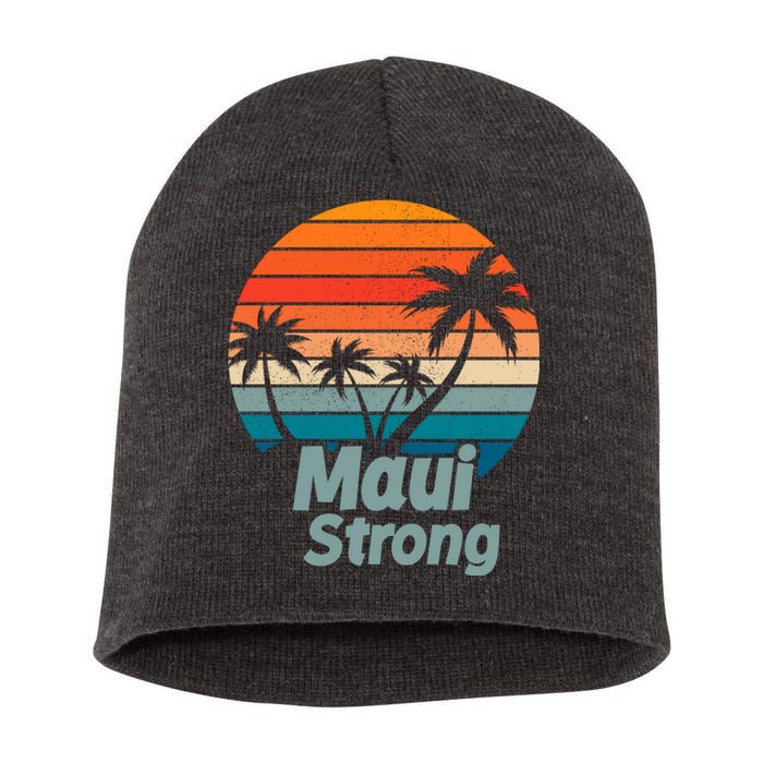 Maui Strong Vintage Sunset Wildfire Short Acrylic Beanie